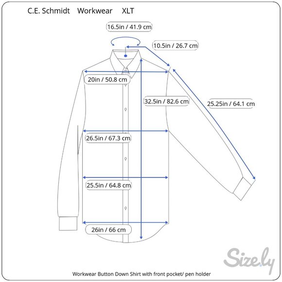 C.E. Schmidt Button Down Workwear, Front Pocket with pen slot, Button Closure  X - Picture 7 of 7